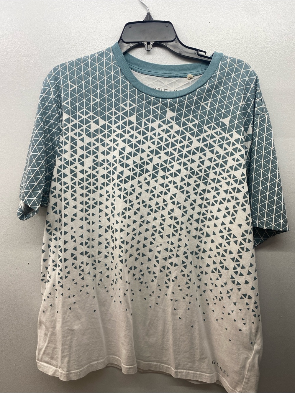 Guess Teal and White Geometric Short-Sleeve Tee - Picture 1 of 1
